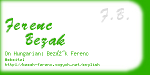 ferenc bezak business card